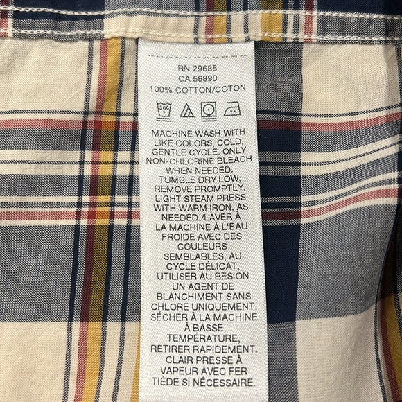 Pendleton Seaside Plaid Cotton Short Sleeve Button Down Shirt -Large - Picture 9 of 10